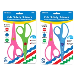 Wholesale BAZIC 5 1/2" Fluorescent Safety Scissors (2/Pack)    Case Pack 144