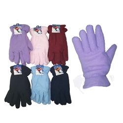 Women's Fleece Lined Gloves - Assorted Colors 48 Pairs per case