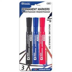 Asst. Color Chisel Tip Desk Style Permanent Markers