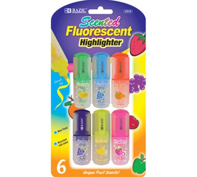 Fruit Scented Mini Highlighters (6/pack)