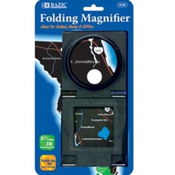 Wholesale BAZIC 2.5" Folding 3x Magnifying Glass  Case Pack 144