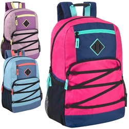Wholesale 18.5 Inch Bungee Backpack - 3 Colors  Case Pack 24
