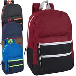 Wholesale 17 inch color block fashion Backpack